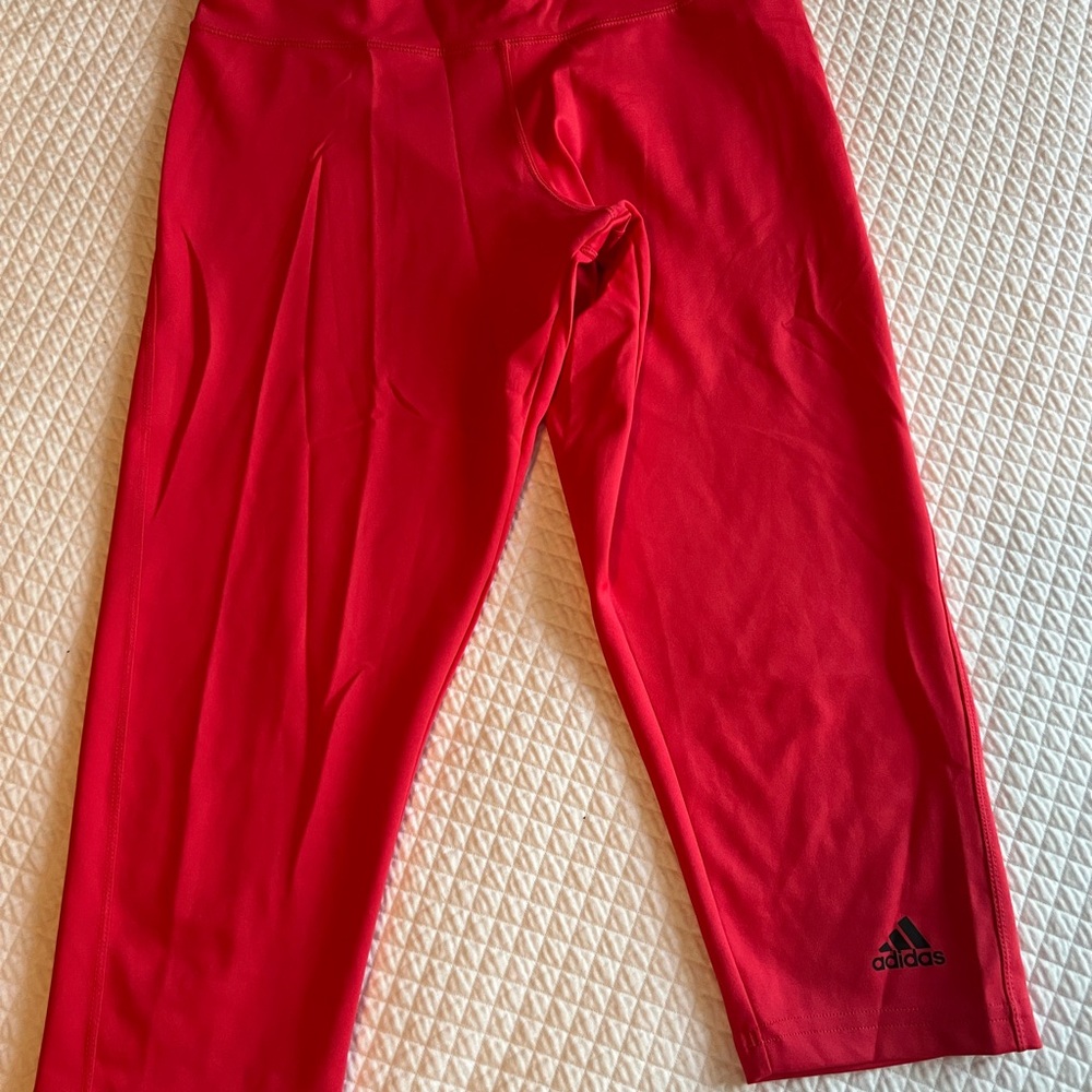 Adidas Climate 3/4 Women's Red Leggings